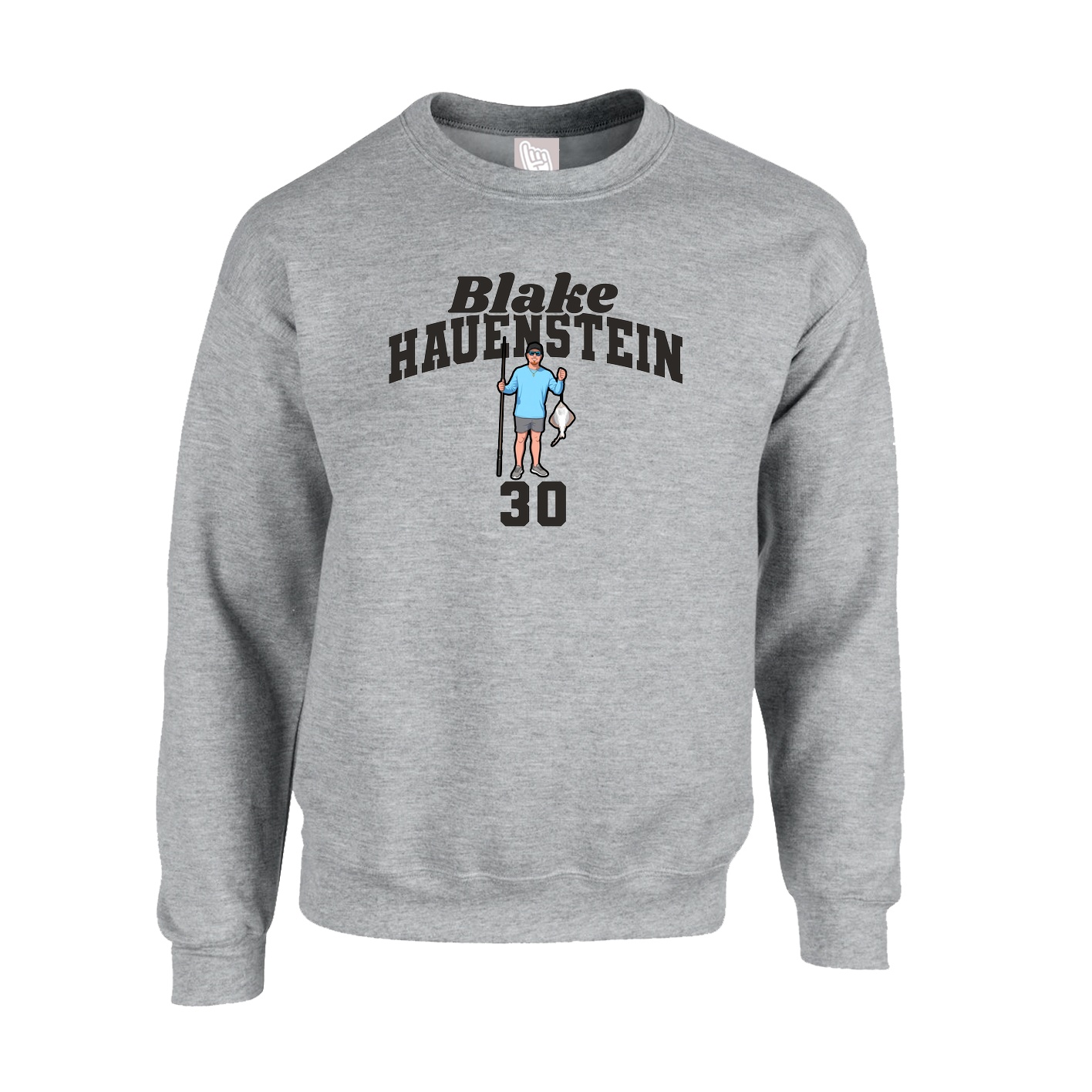 Fleece Crew — Signature Arch in Grey