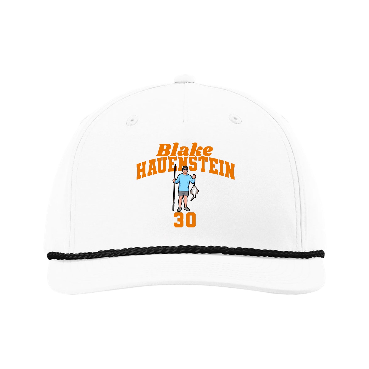 Five-Panel Classic Rope Cap — Signature Arch in White