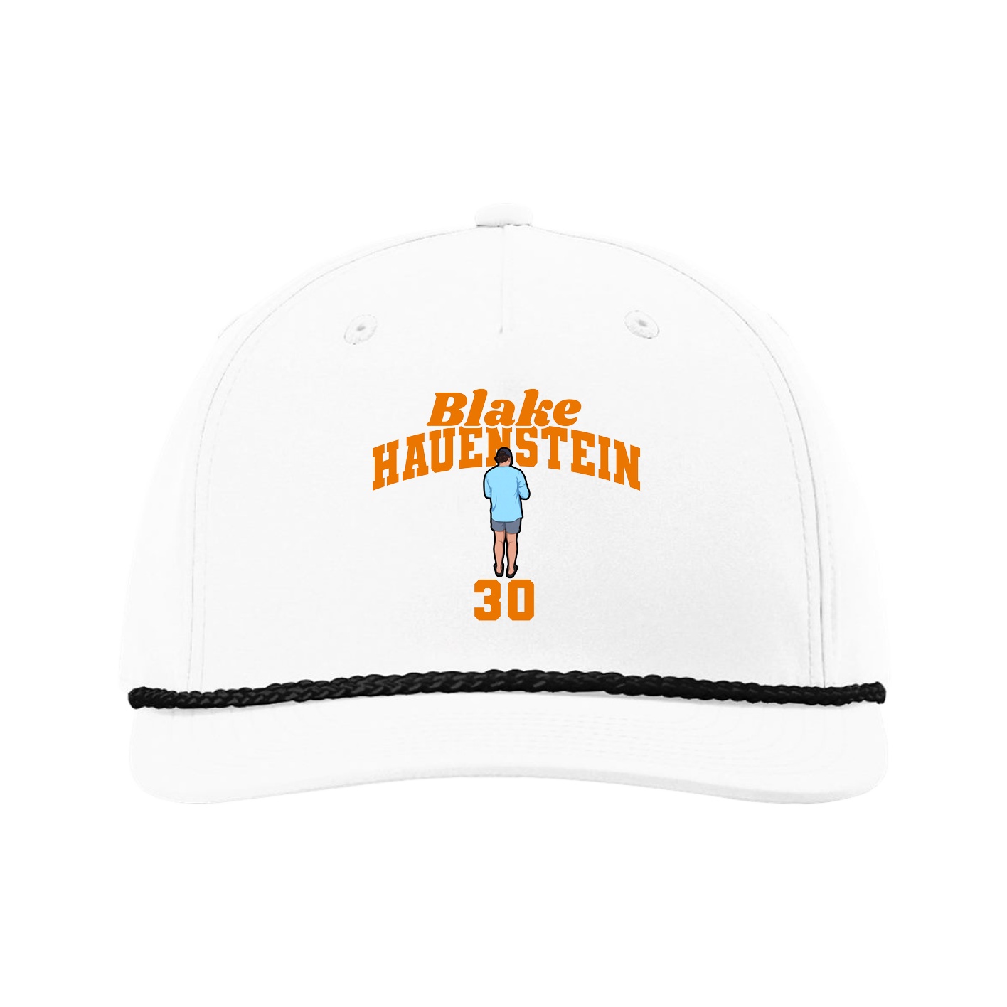 Five-Panel Classic Rope Cap — Signature Arch in White