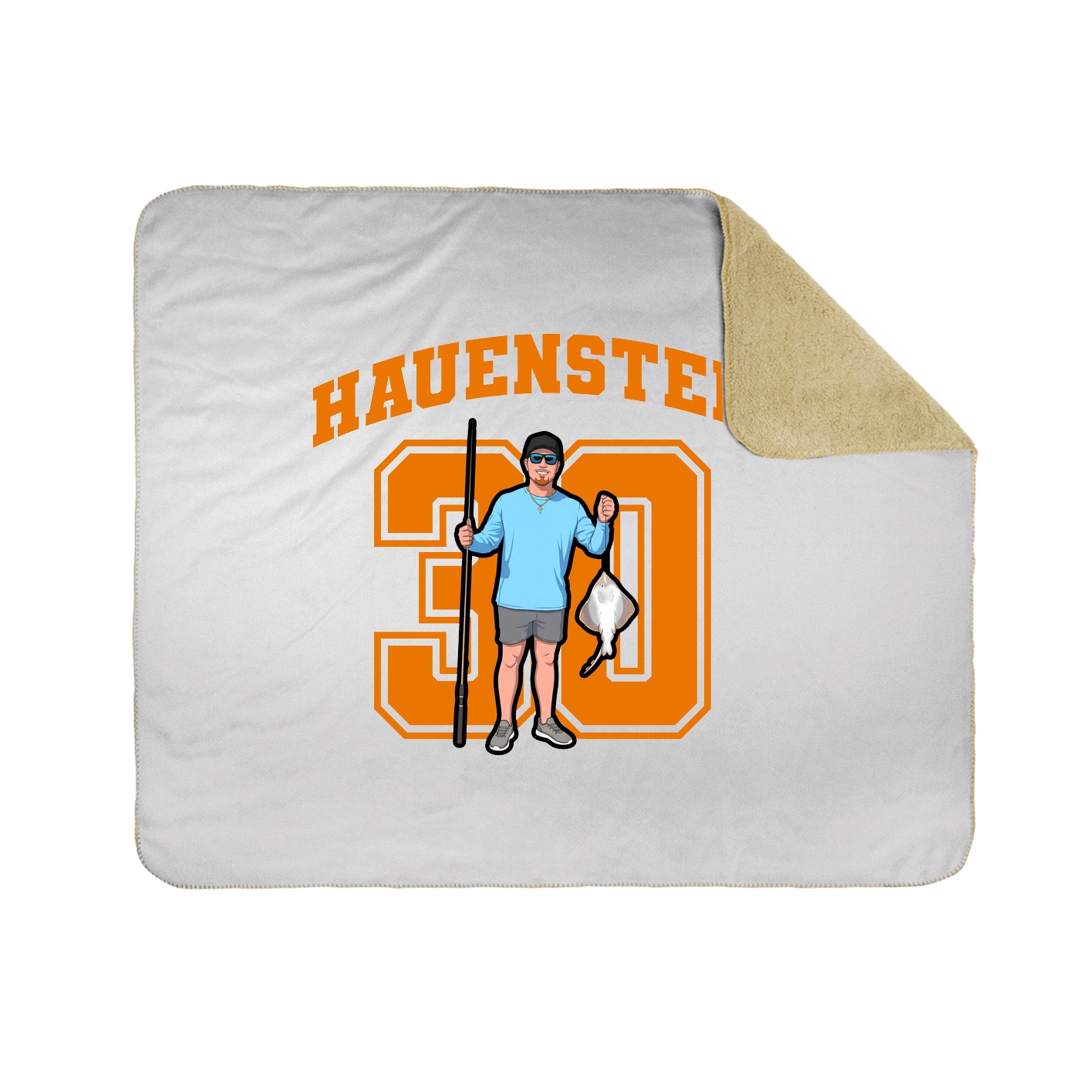 Throw Blanket — Number in White