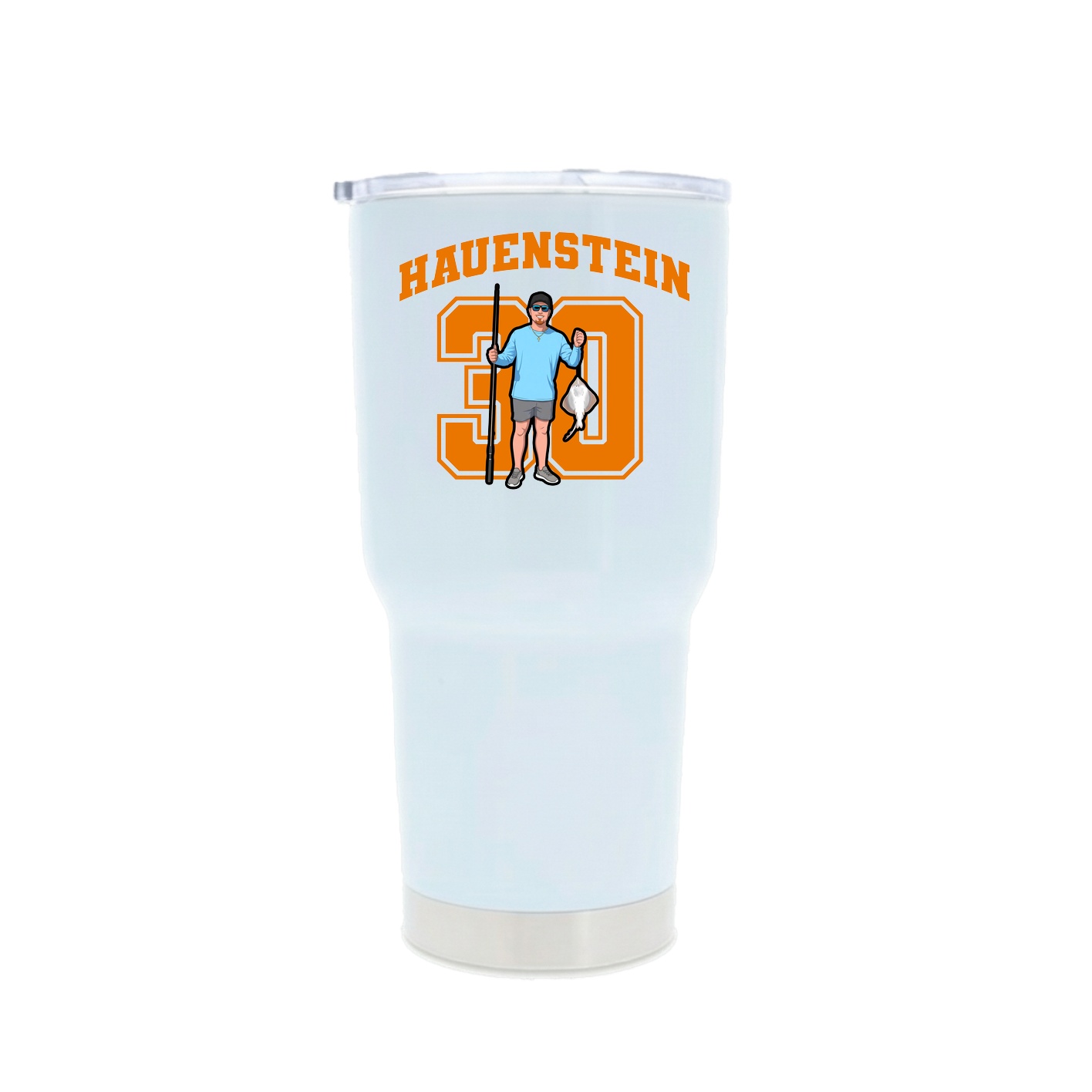 30oz Stainless Steel Tumbler — Number in White