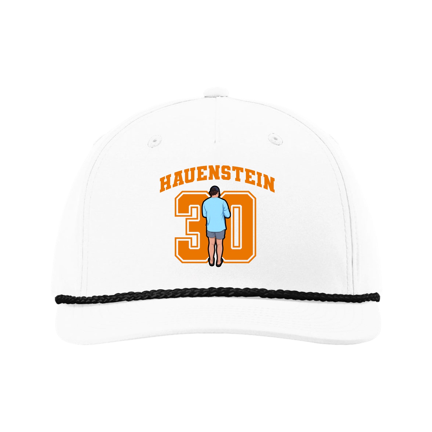 Five-Panel Classic Rope Cap — Number in White