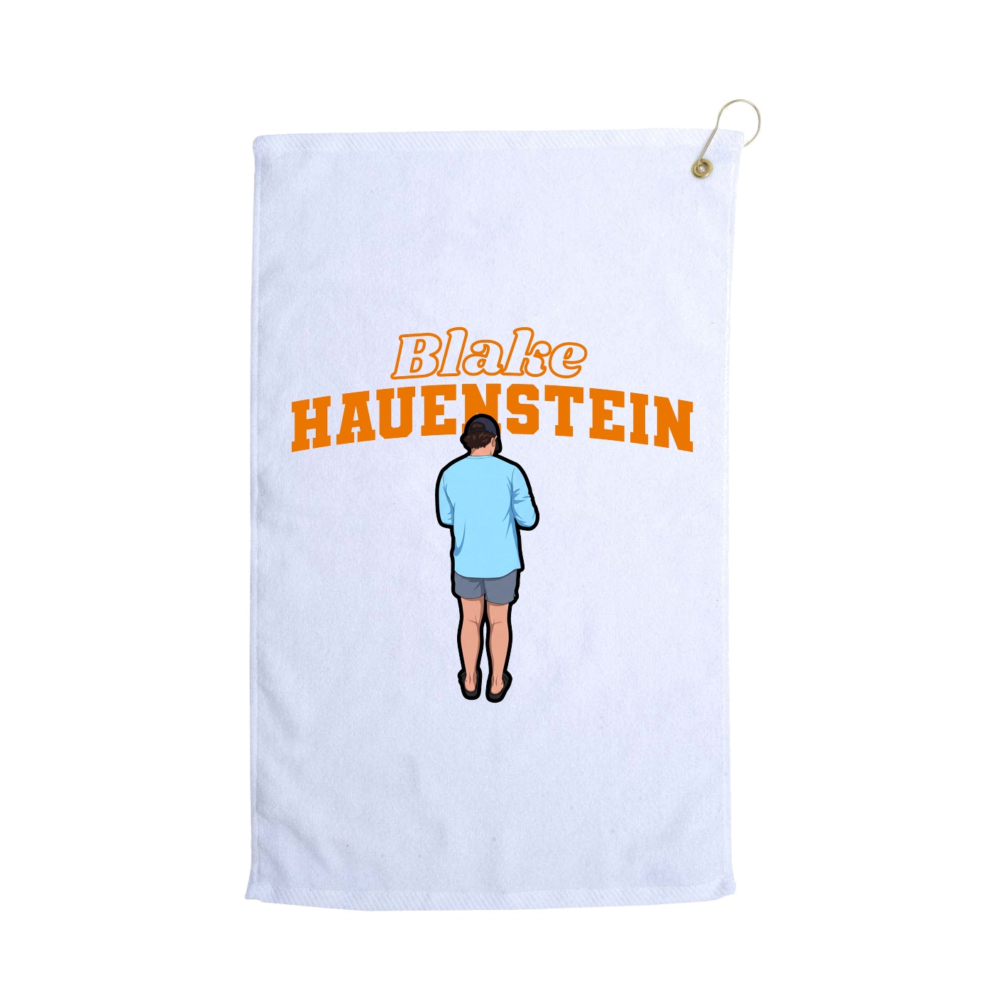 Golf Towel — Name Arch in White