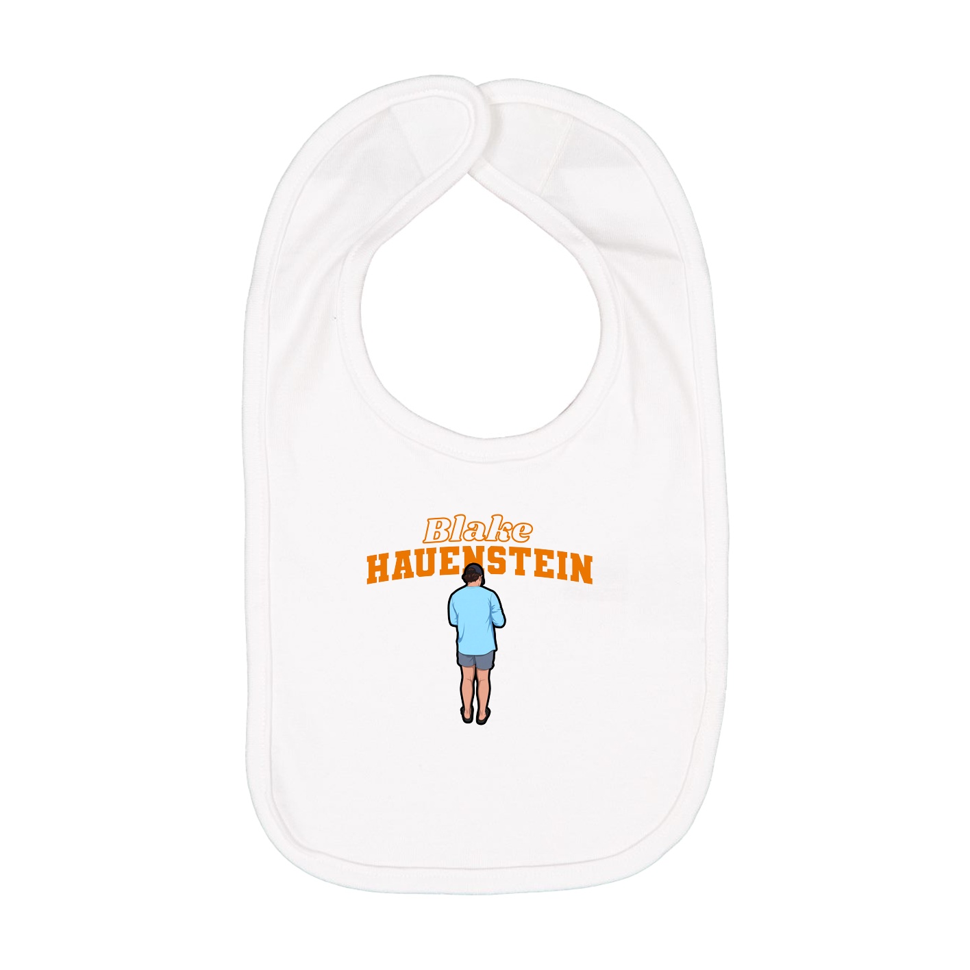 Infant Bib — Name Arch in White