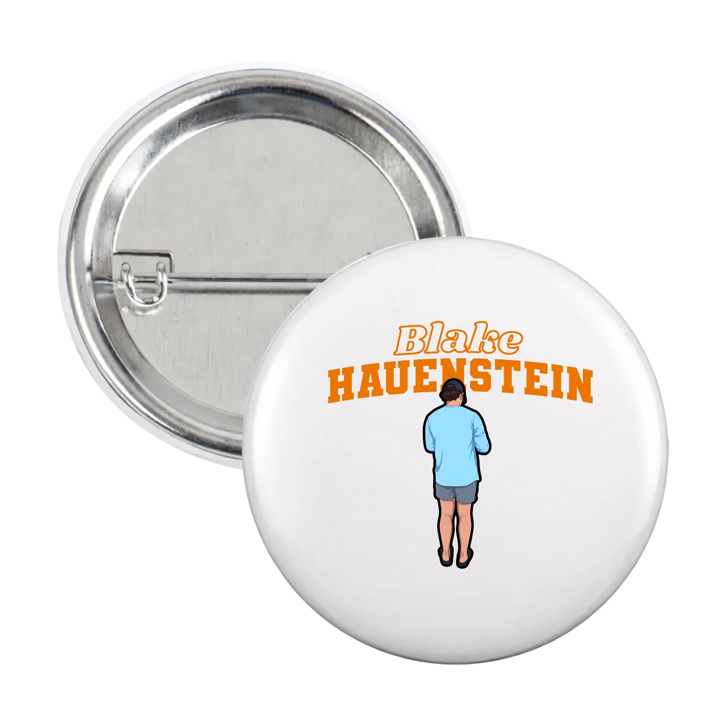 Game Day Button — Name Arch in White