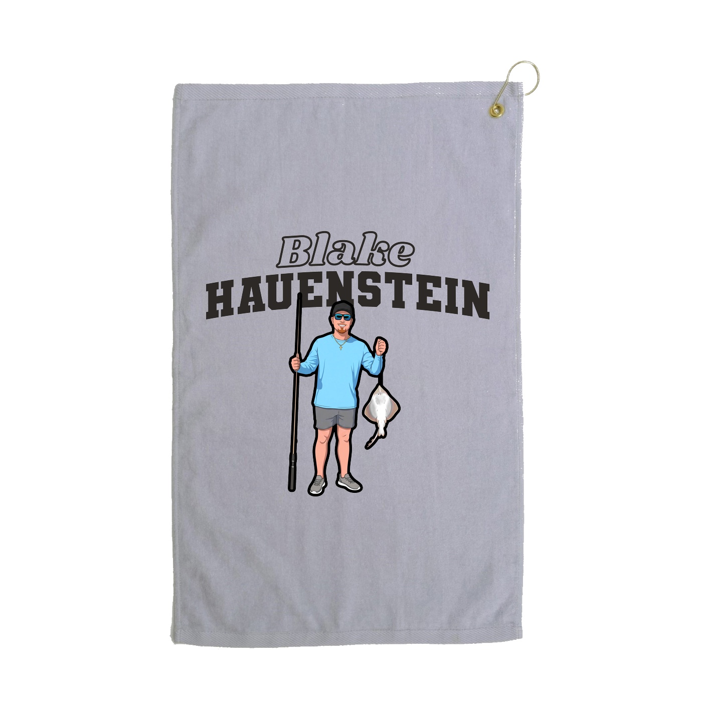 Golf Towel — Name Arch in Grey