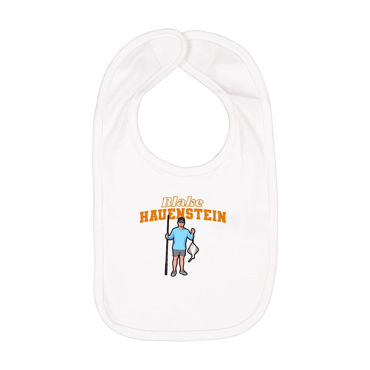 Infant Bib — Name Arch in White