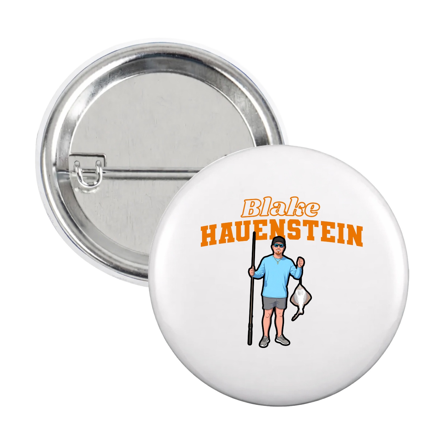 Game Day Button — Name Arch in White