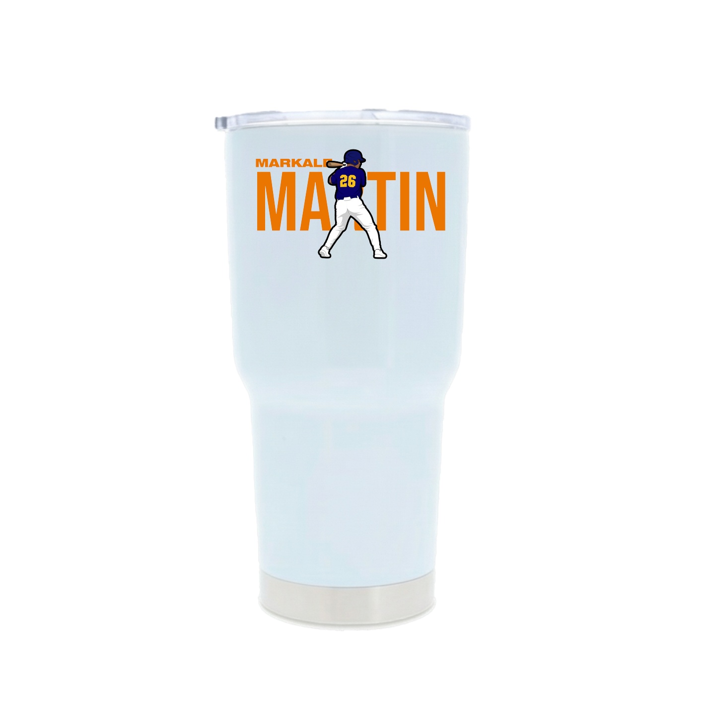 30oz Stainless Steel Tumbler — Player Name in White