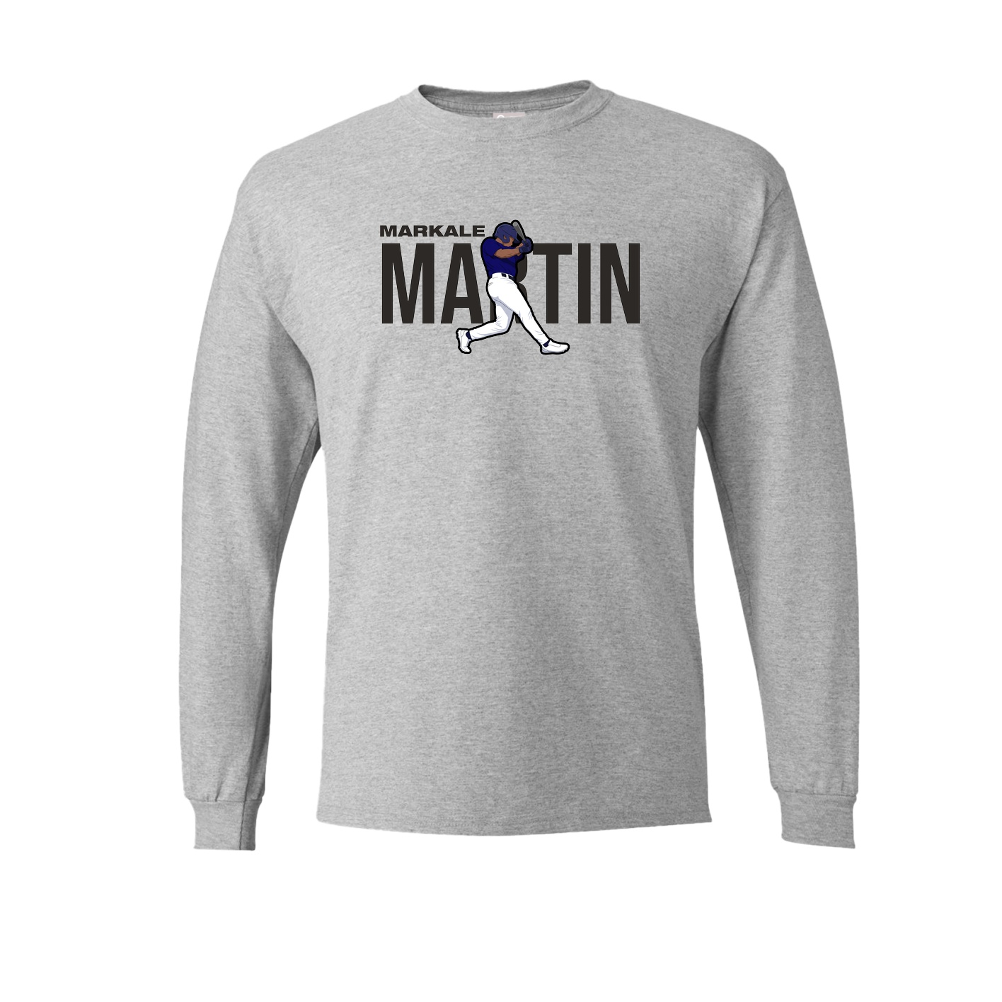Long Sleeve Tee — Player Name in Grey