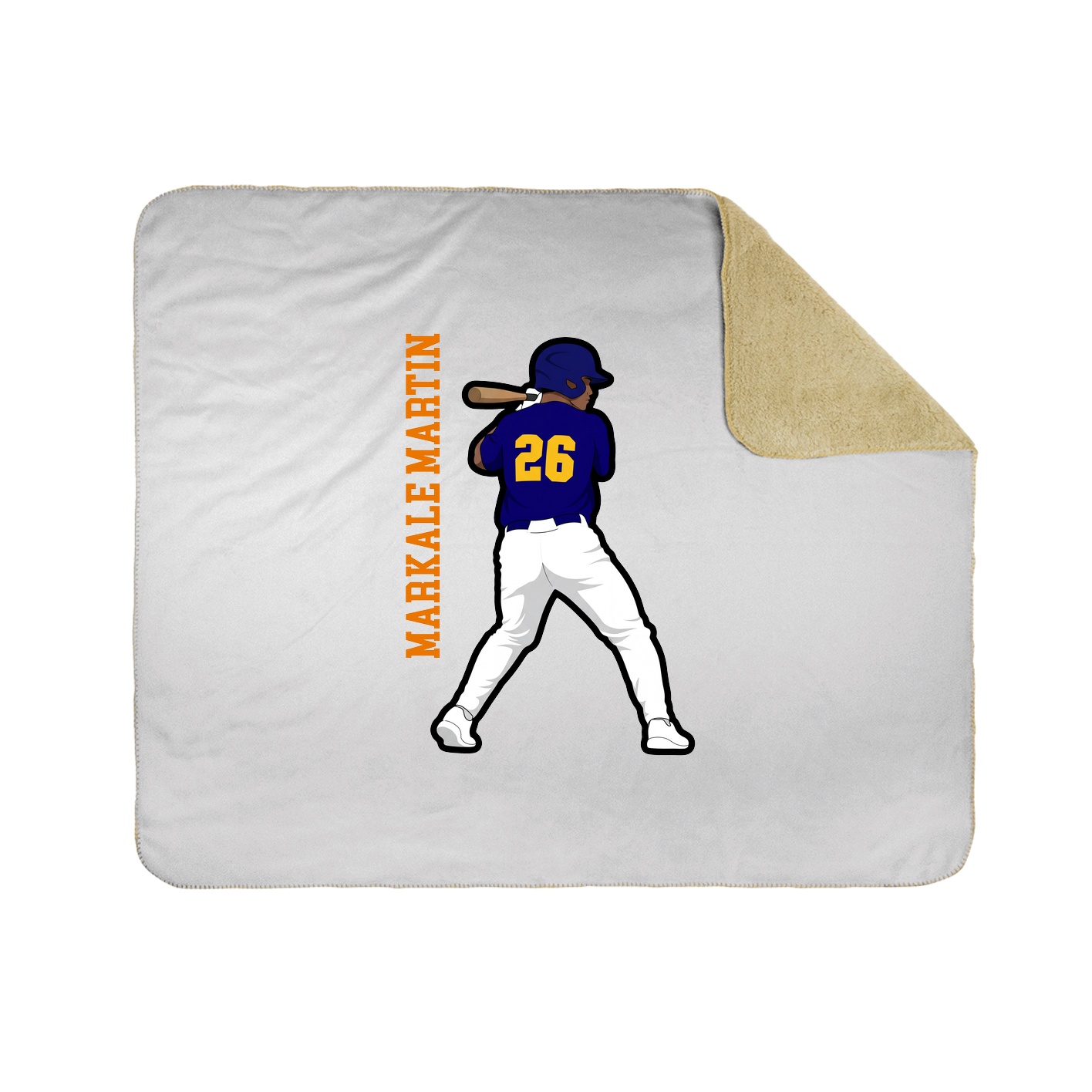 Throw Blanket — Name Vertical in White