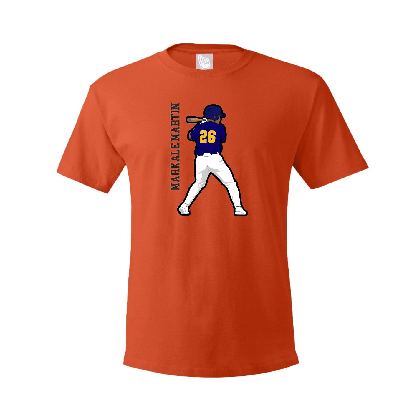 Youth Tee — Name Vertical in Orange