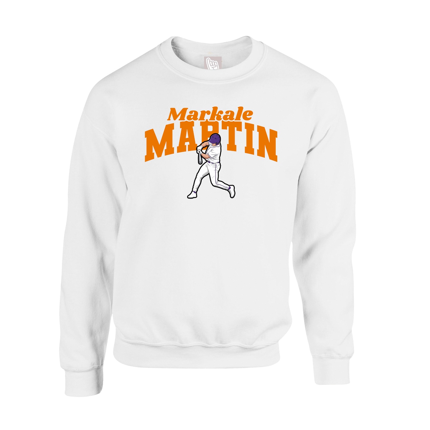 Fleece Crew — Signature Arch in White