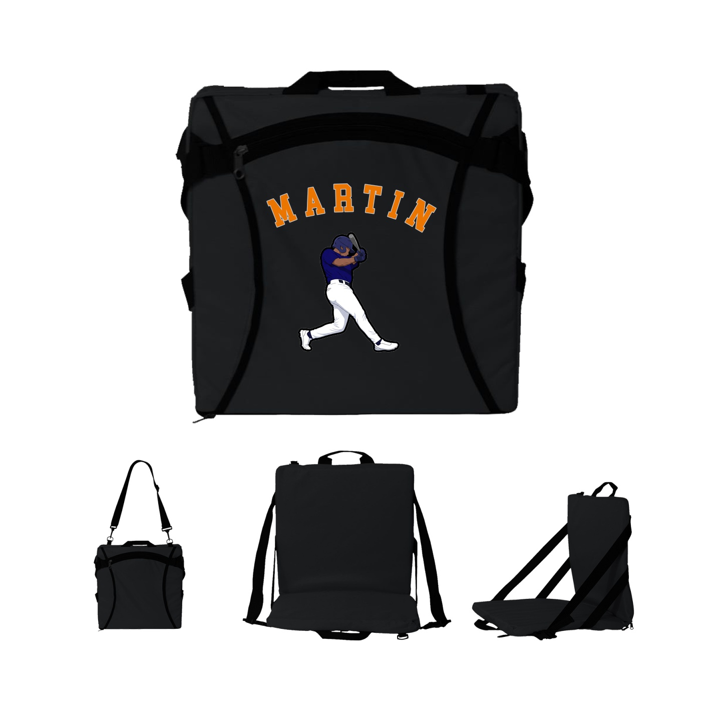 Folding Stadium Seat — Shirsey Arch in Black