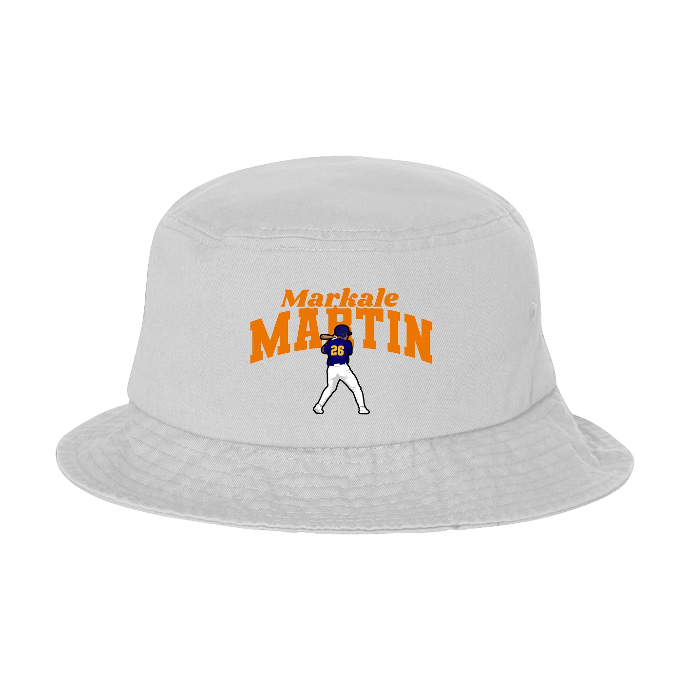 Bucket Cap — Signature Arch in White