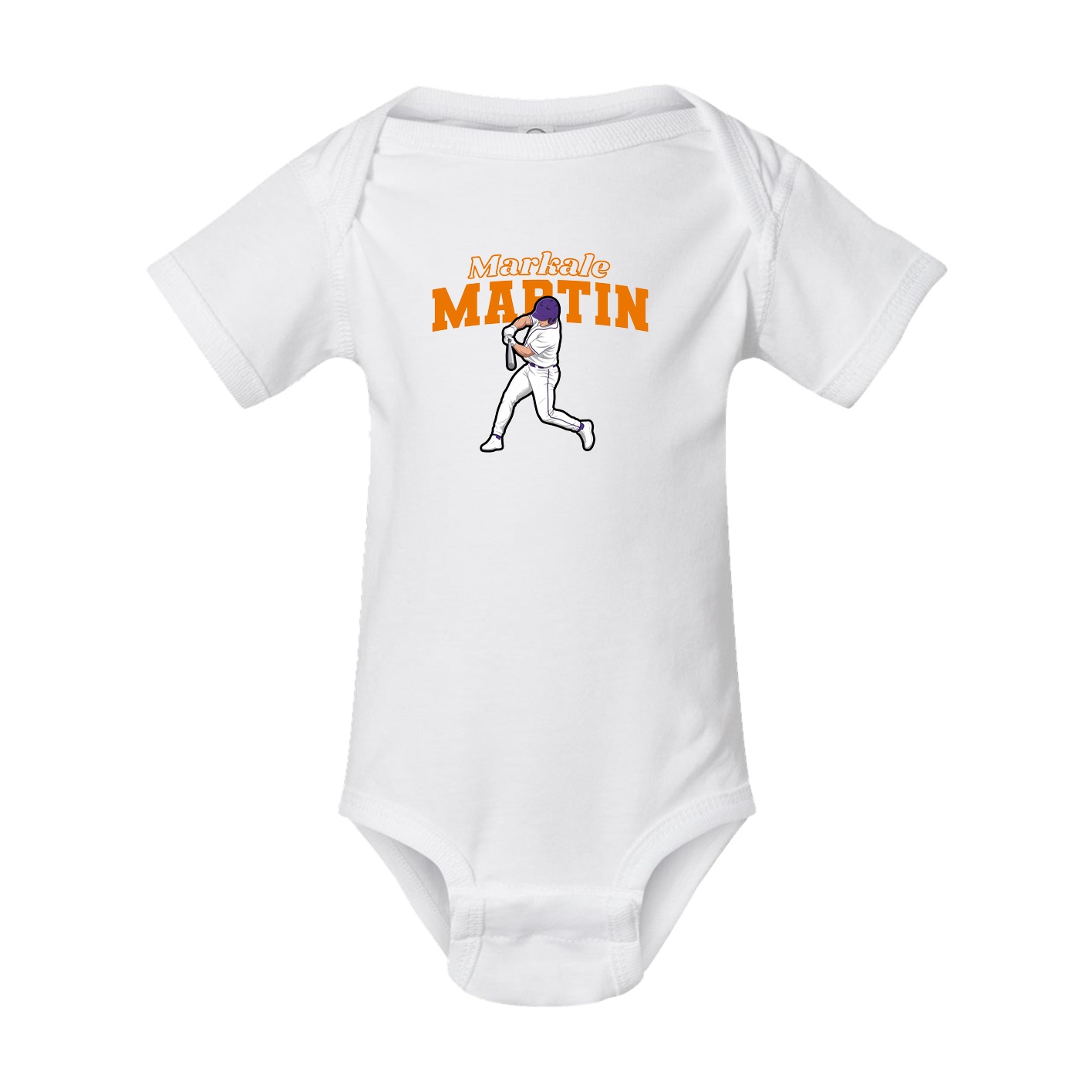 Baby Onesie — Name Arch in White