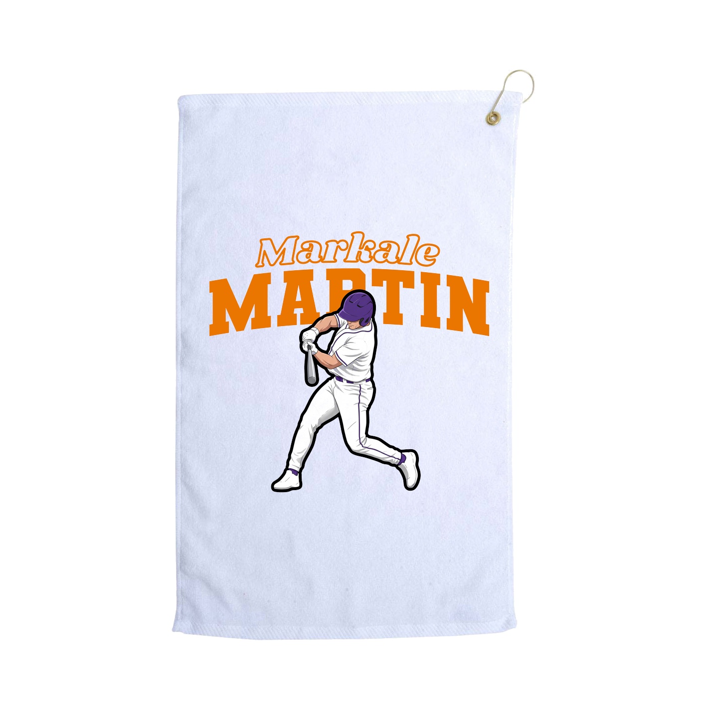 Golf Towel — Name Arch in White