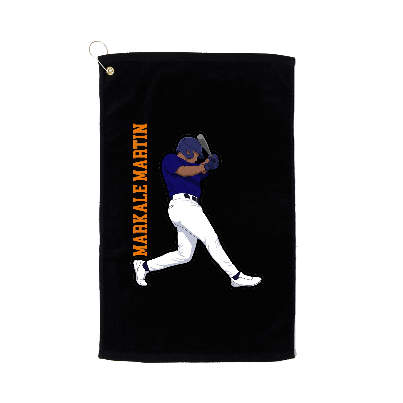 Golf Towel — Name Vertical in Black