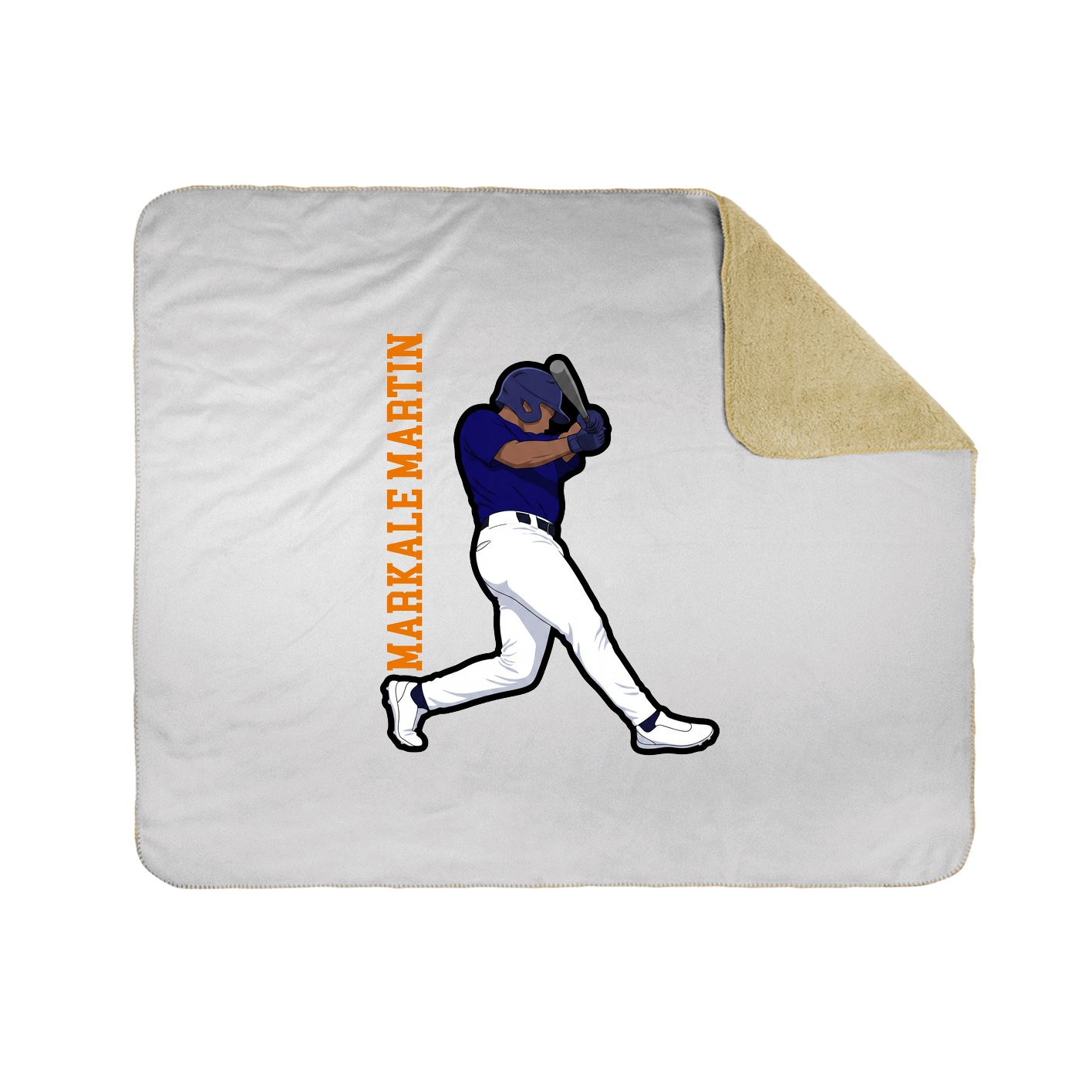 Throw Blanket — Name Vertical in White