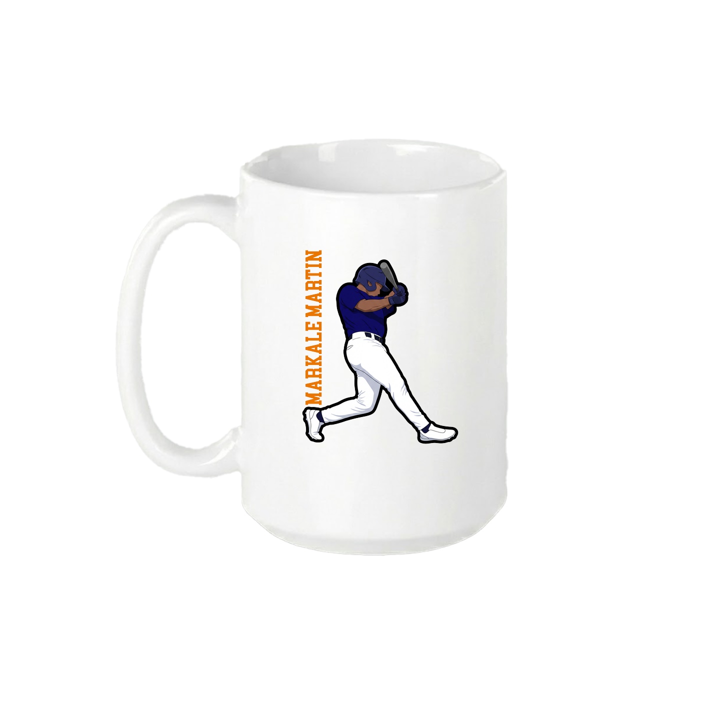 15oz Coffee Mug — Name Vertical in White