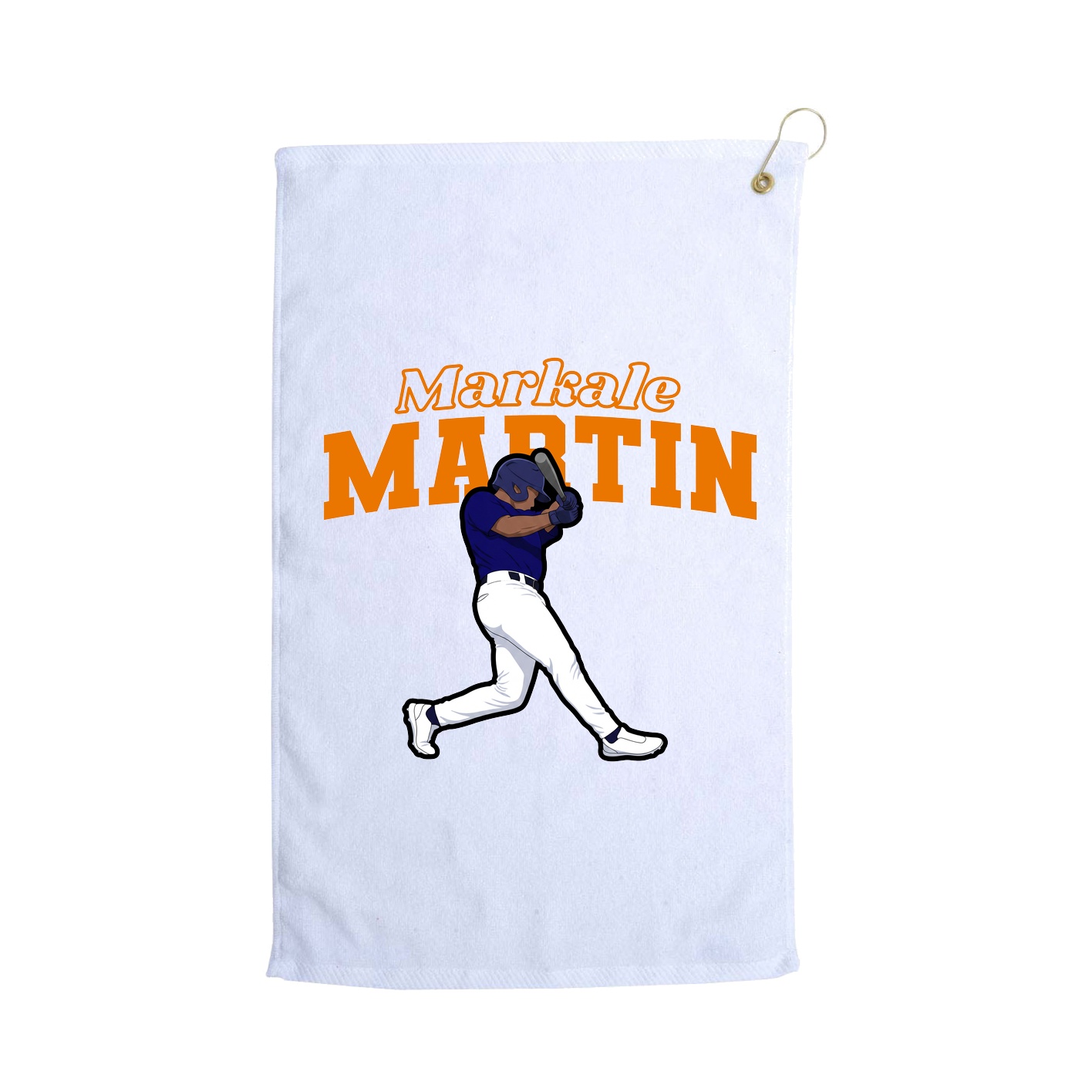 Golf Towel — Name Arch in White