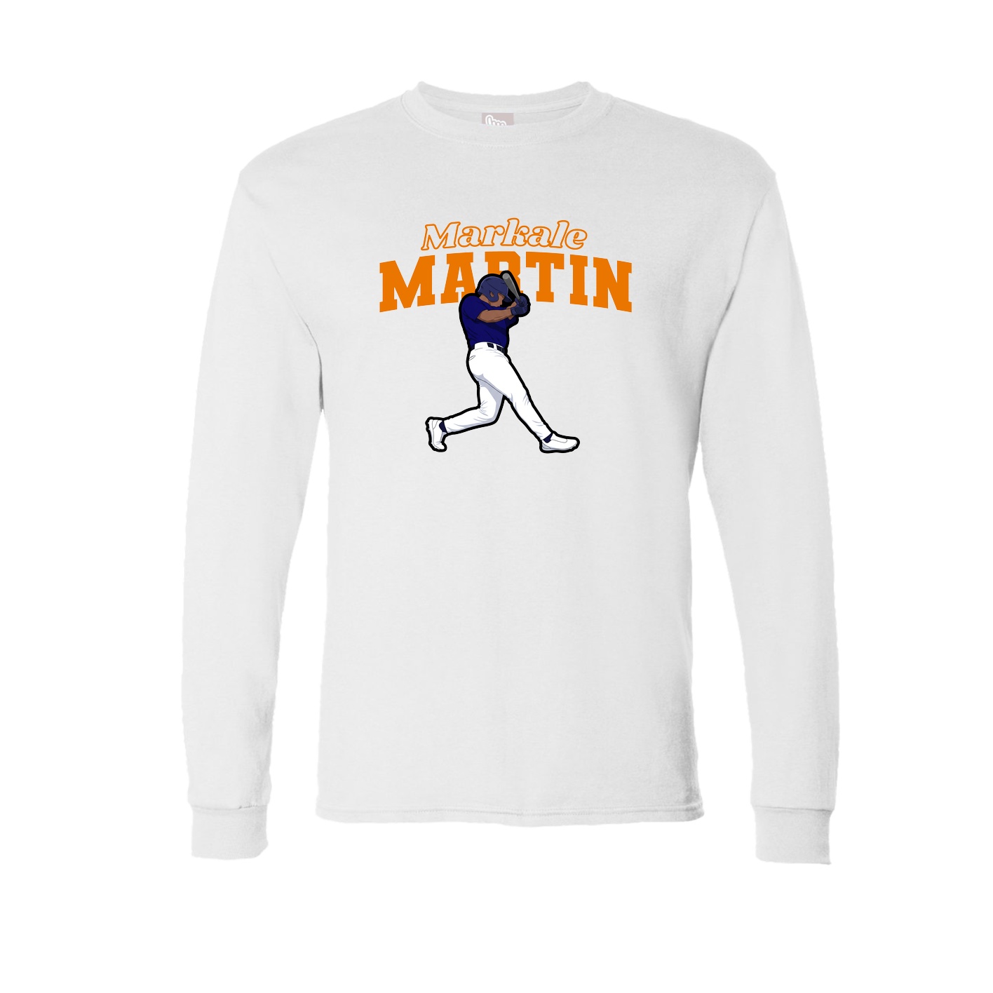Long Sleeve Tee — Name Arch in White