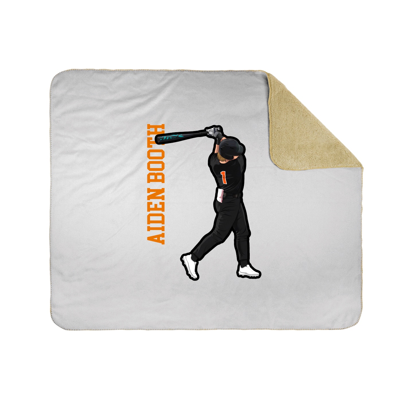 Throw Blanket — Name Vertical in White