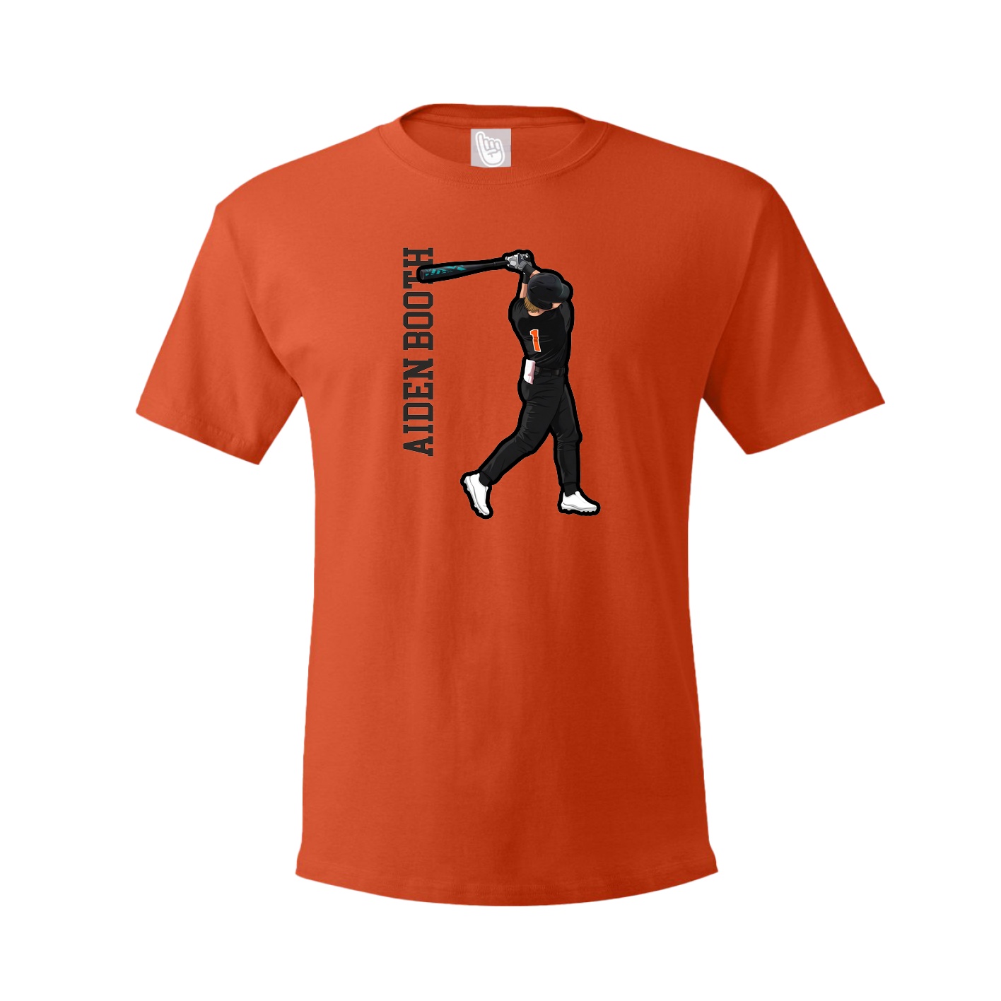 Tee — Name Vertical in Orange