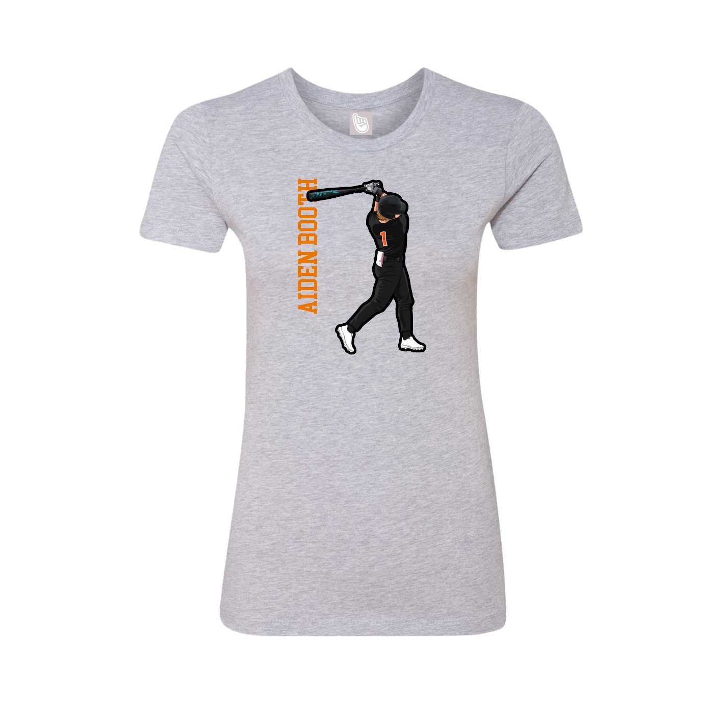 Womens Tee — Name Vertical in Grey