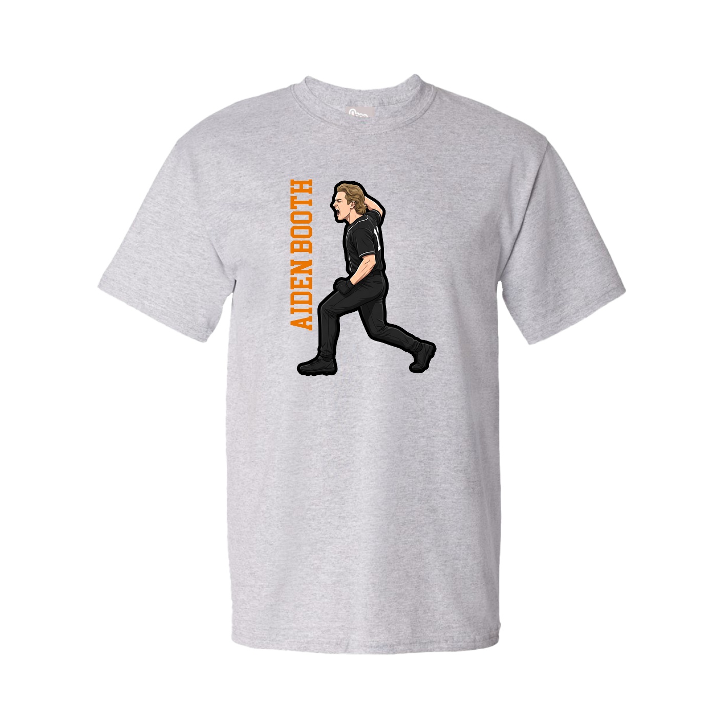 Tee — Name Vertical in Grey