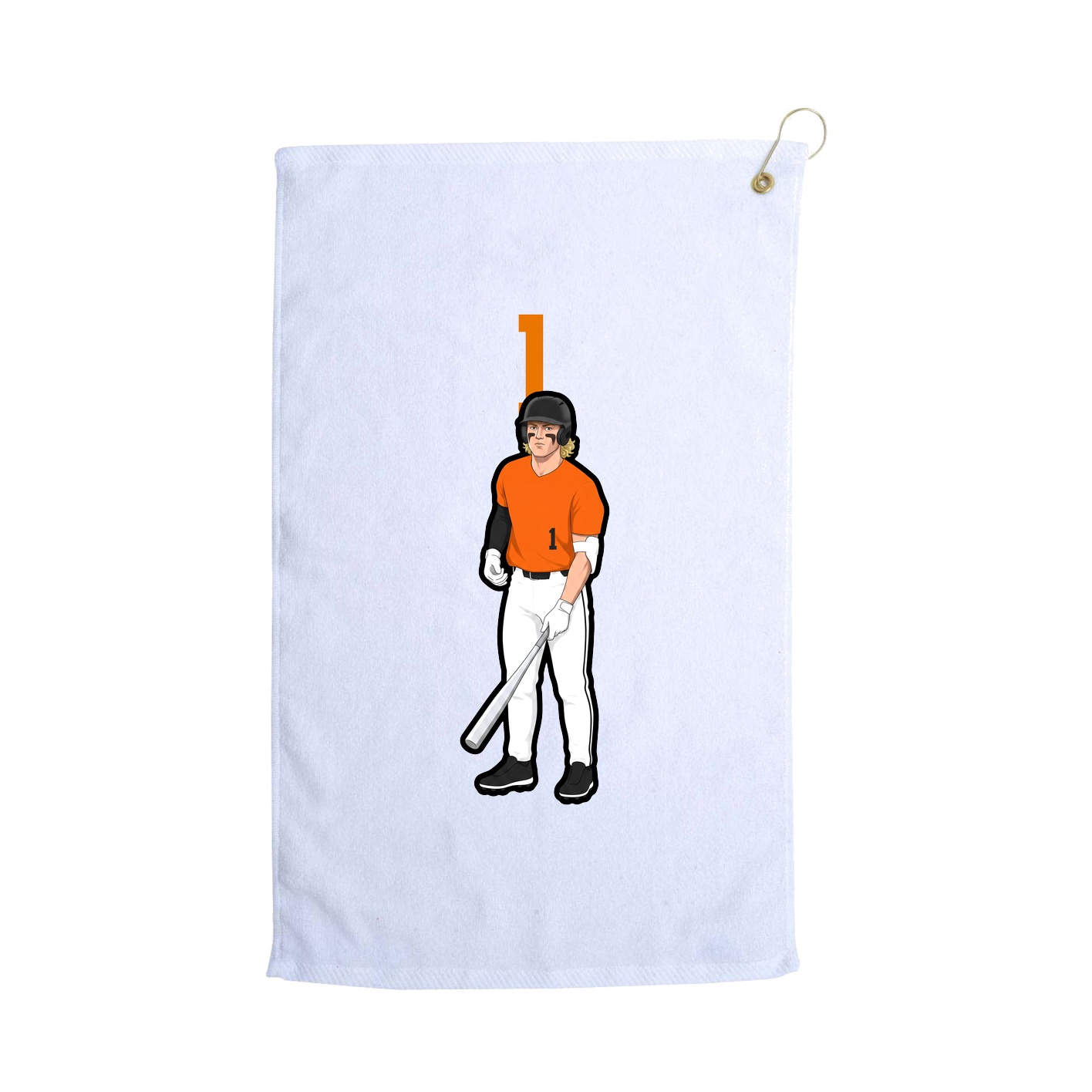 Golf Towel — Number Top in White