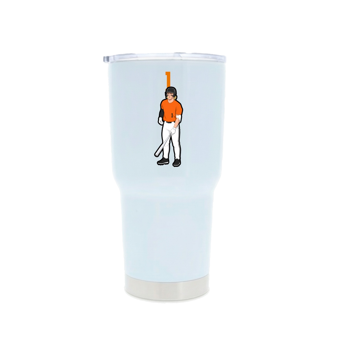 30oz Stainless Steel Tumbler — Number Top in White