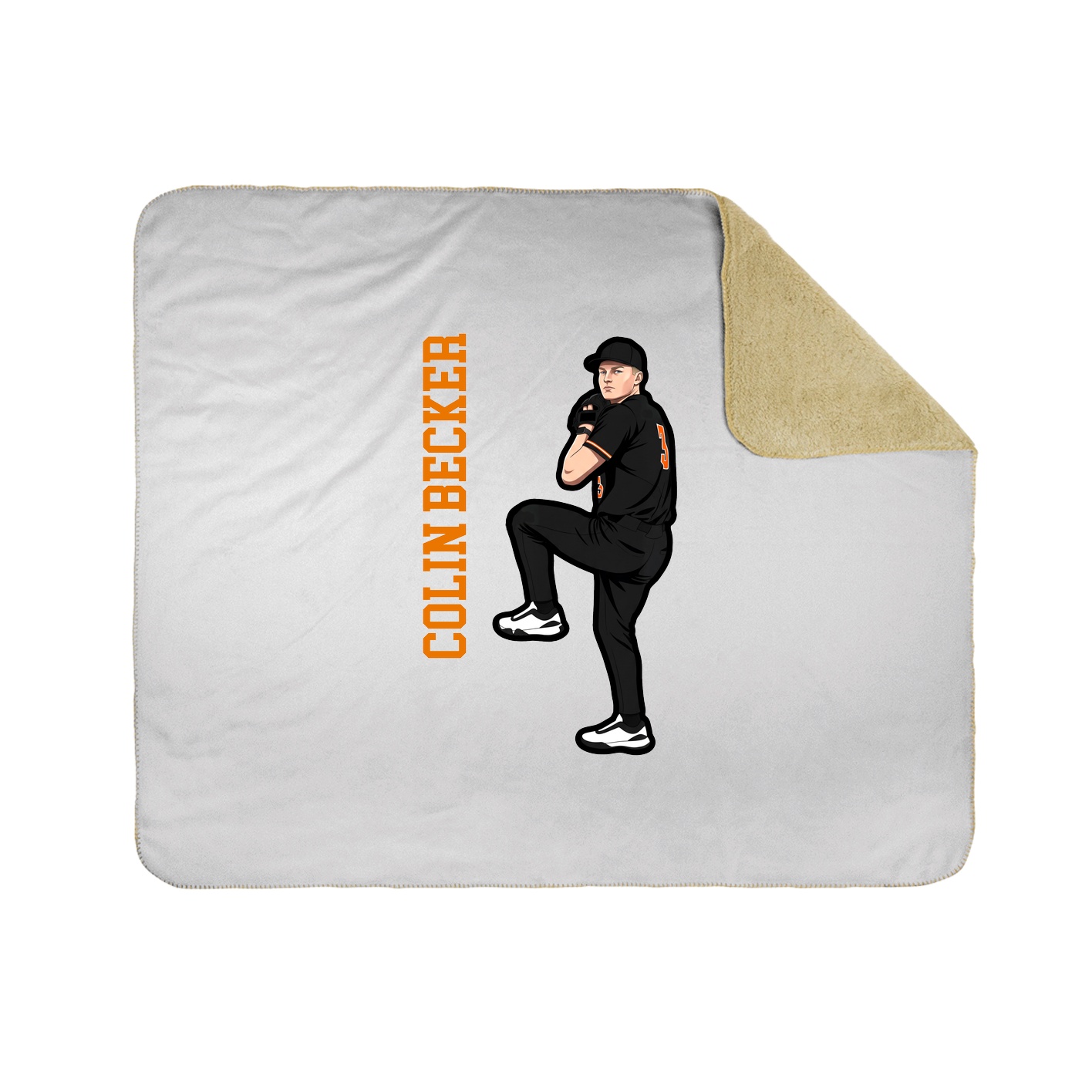 Throw Blanket — Name Vertical in White