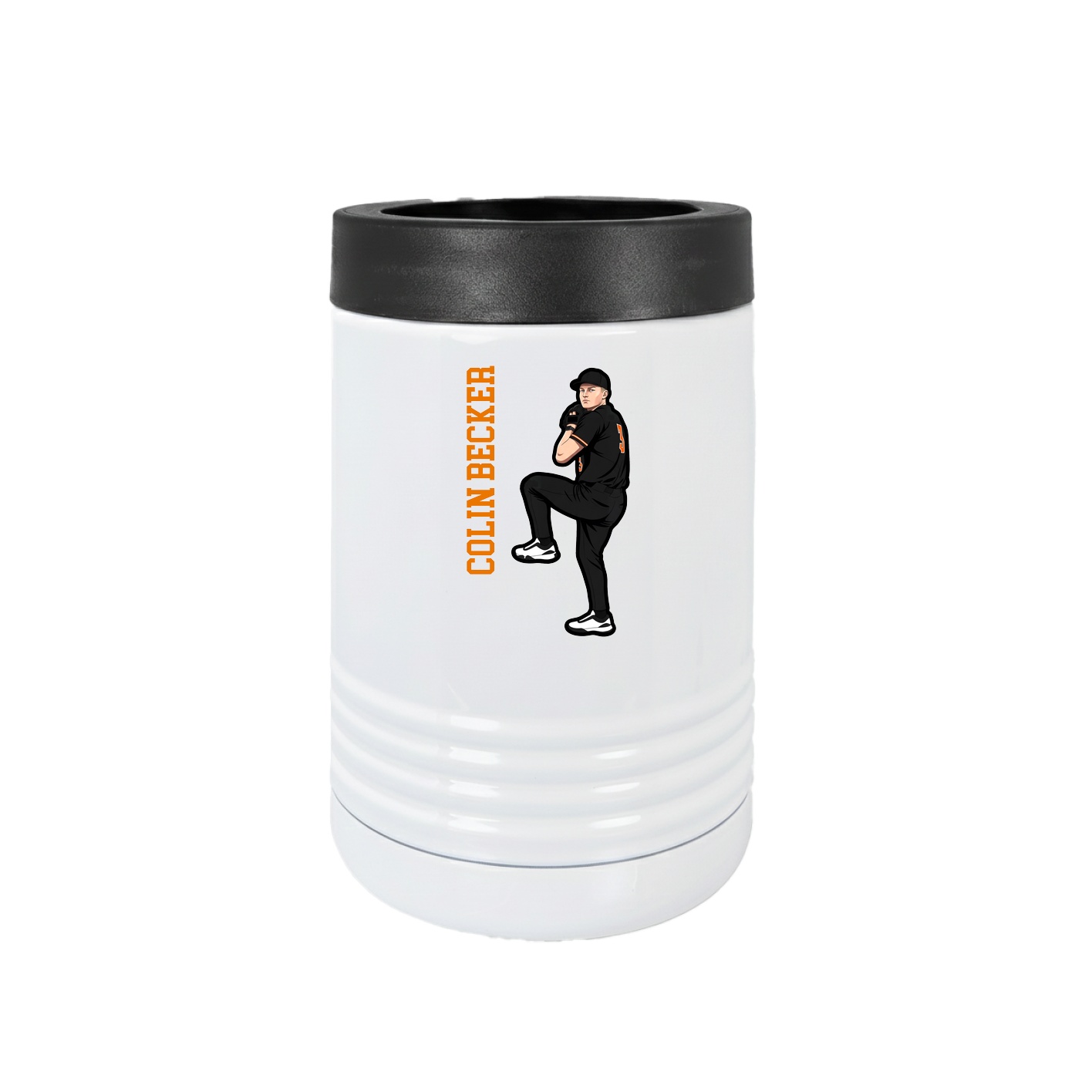 Beverage Holder — Name Vertical in White