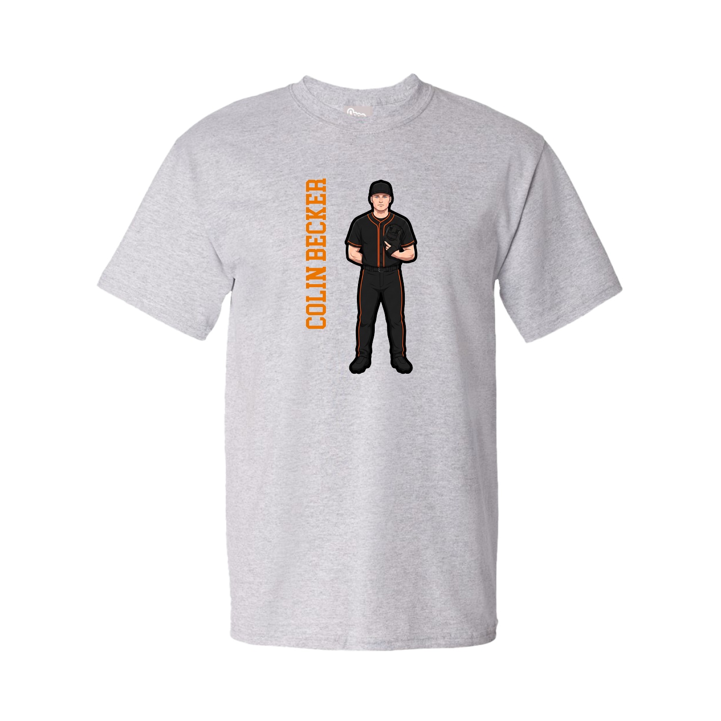 Tee — Name Vertical in Grey
