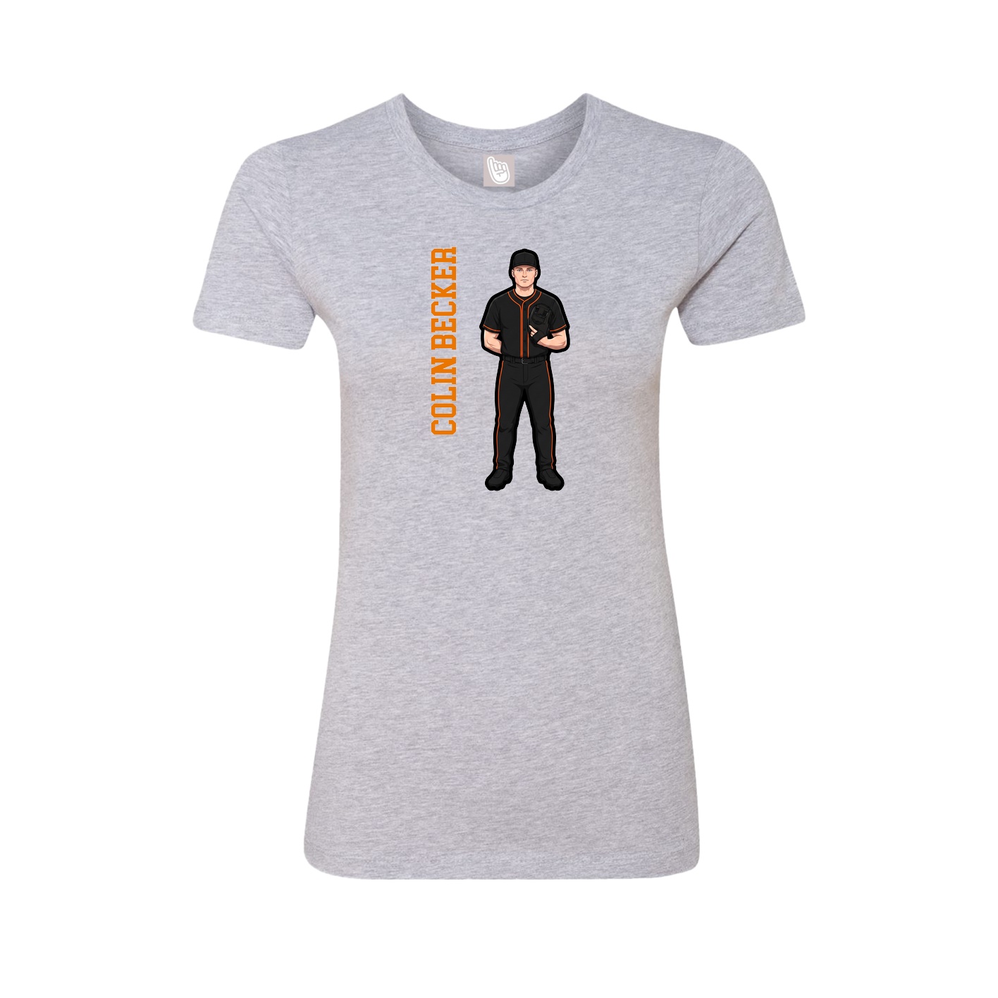 Womens Tee — Name Vertical in Grey