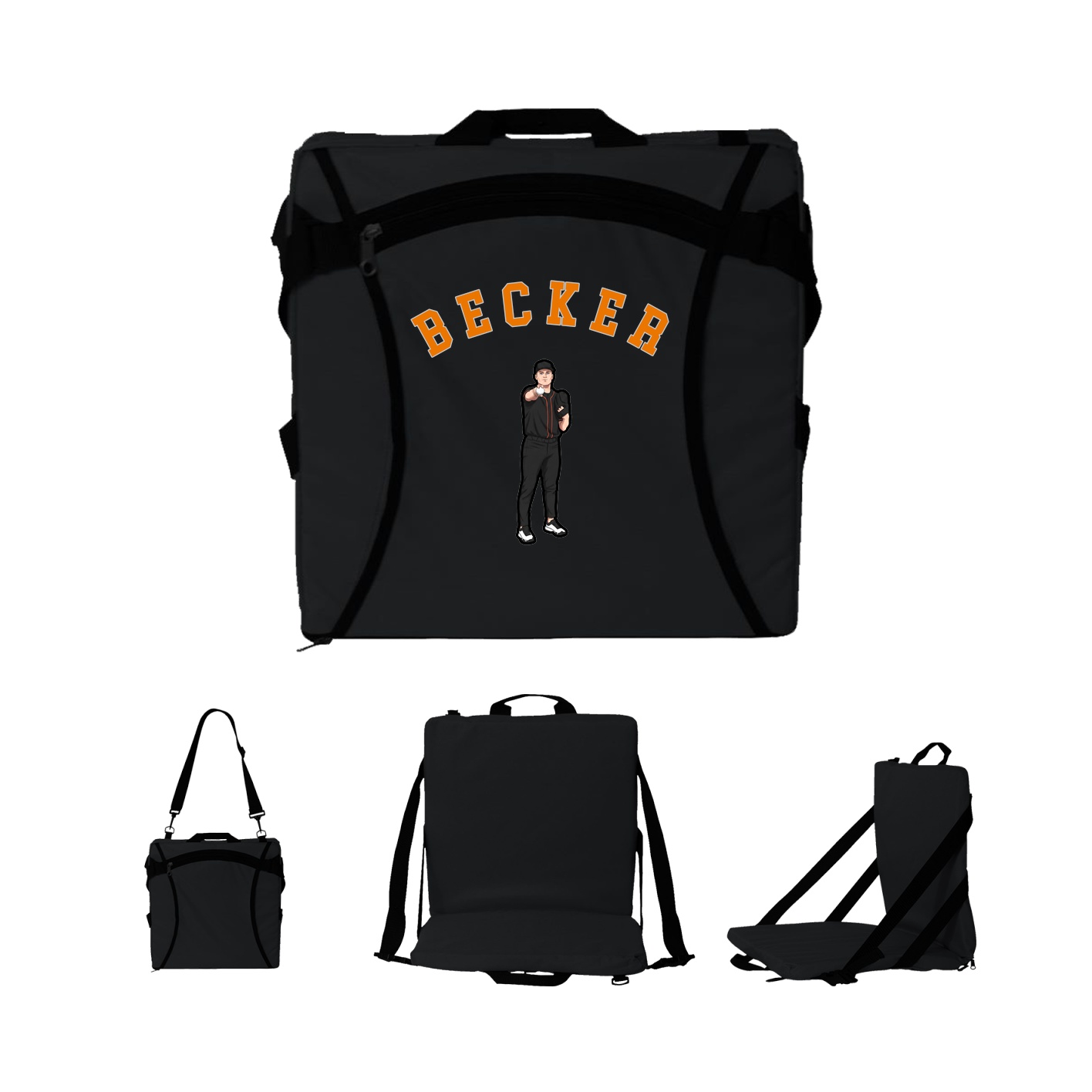 Folding Stadium Seat — Shirsey Arch in Black