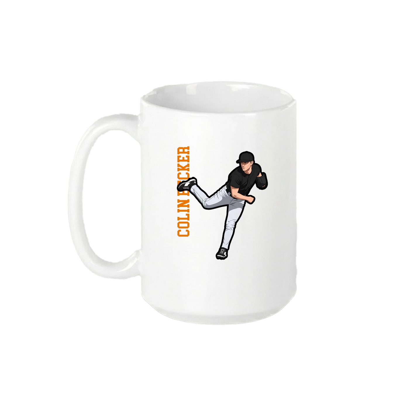 15oz Coffee Mug — Name Vertical in White