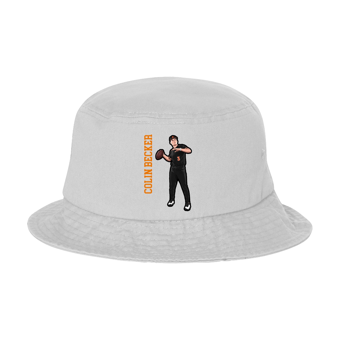Bucket Cap — Name Vertical in White