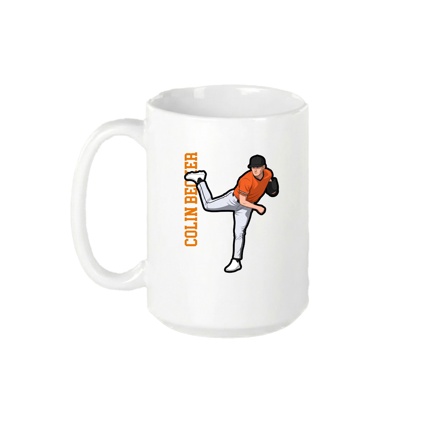 15oz Coffee Mug — Name Vertical in White