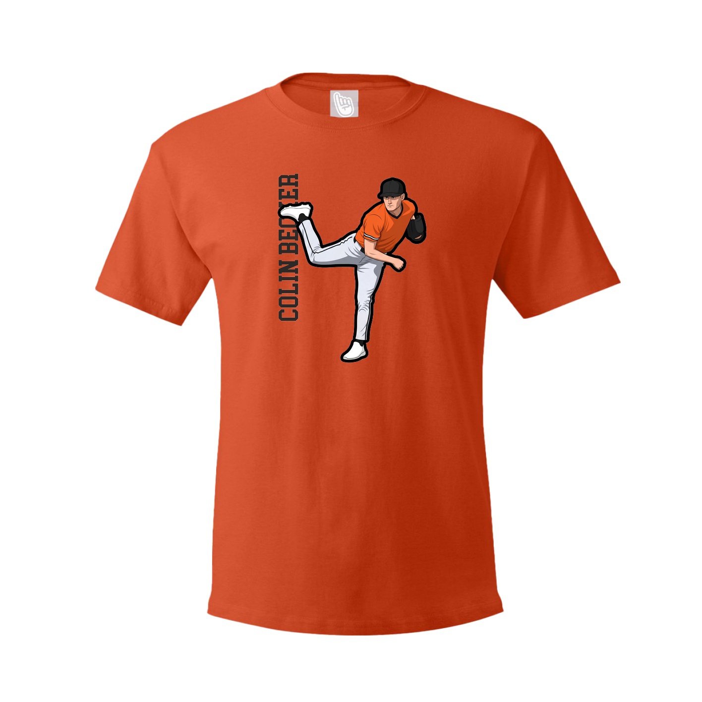 Tee — Name Vertical in Orange