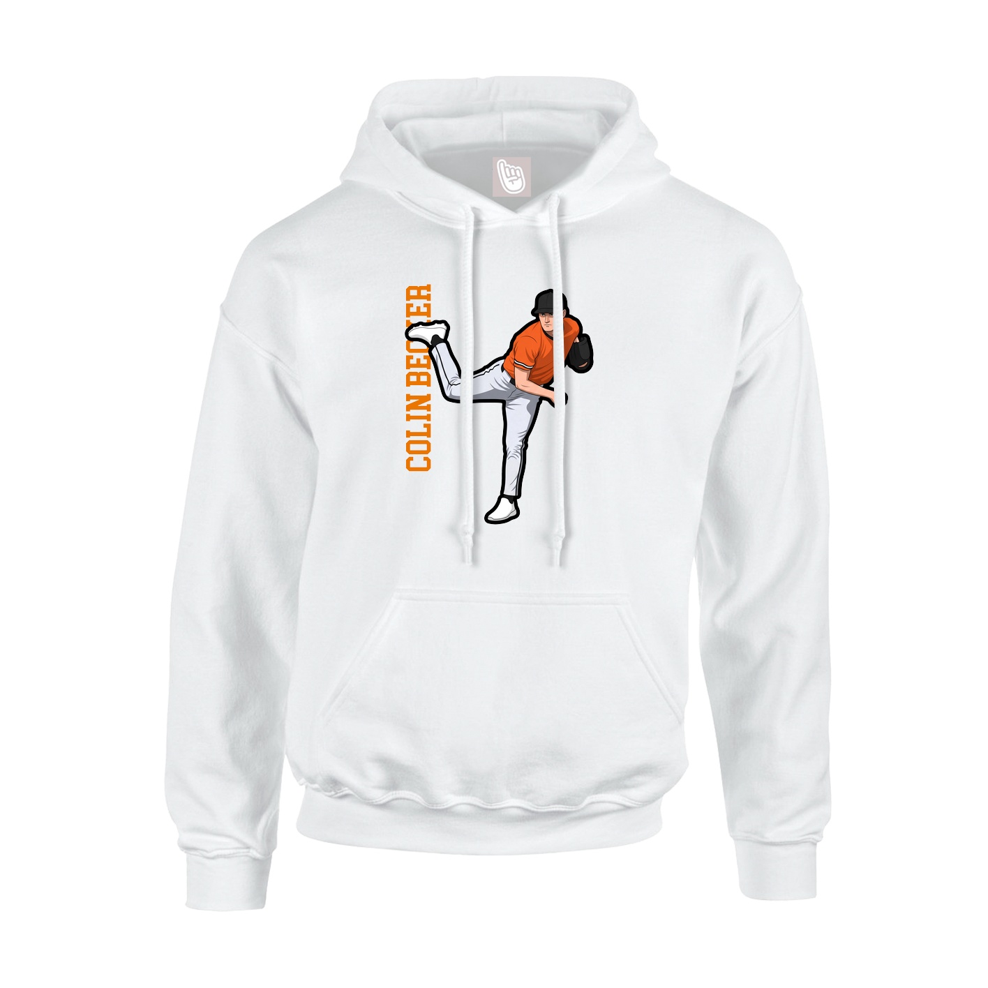 Hoodie — Name Vertical in White