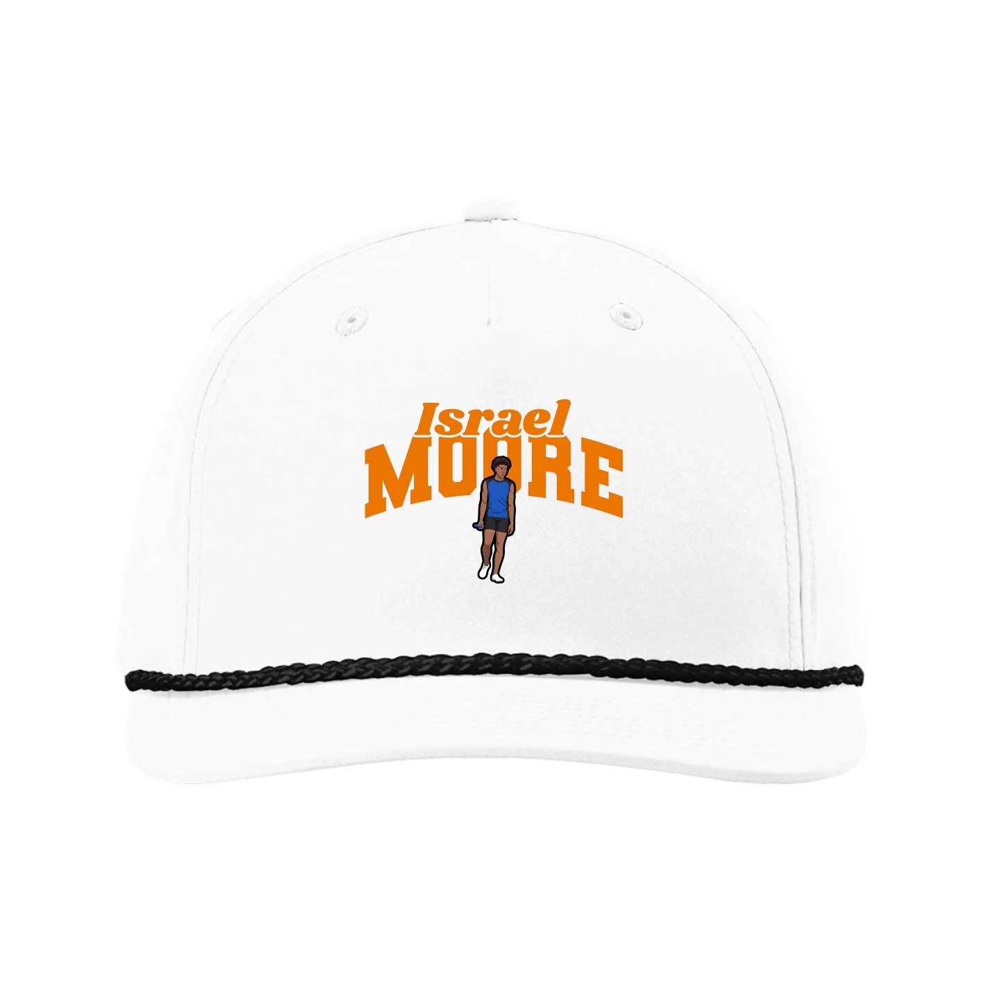 Five-Panel Classic Rope Cap — Signature Arch in White