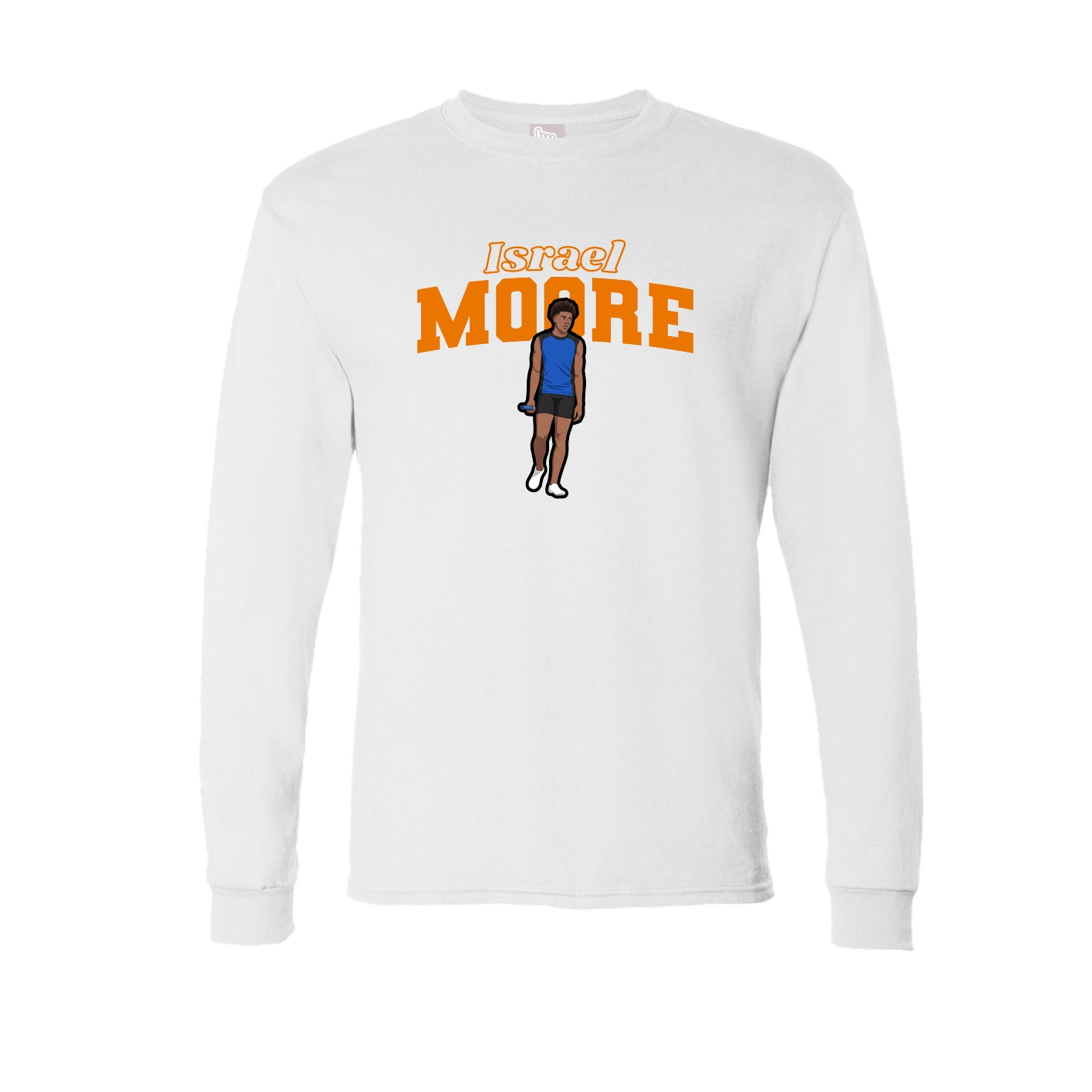 Long Sleeve Tee — Name Arch in White