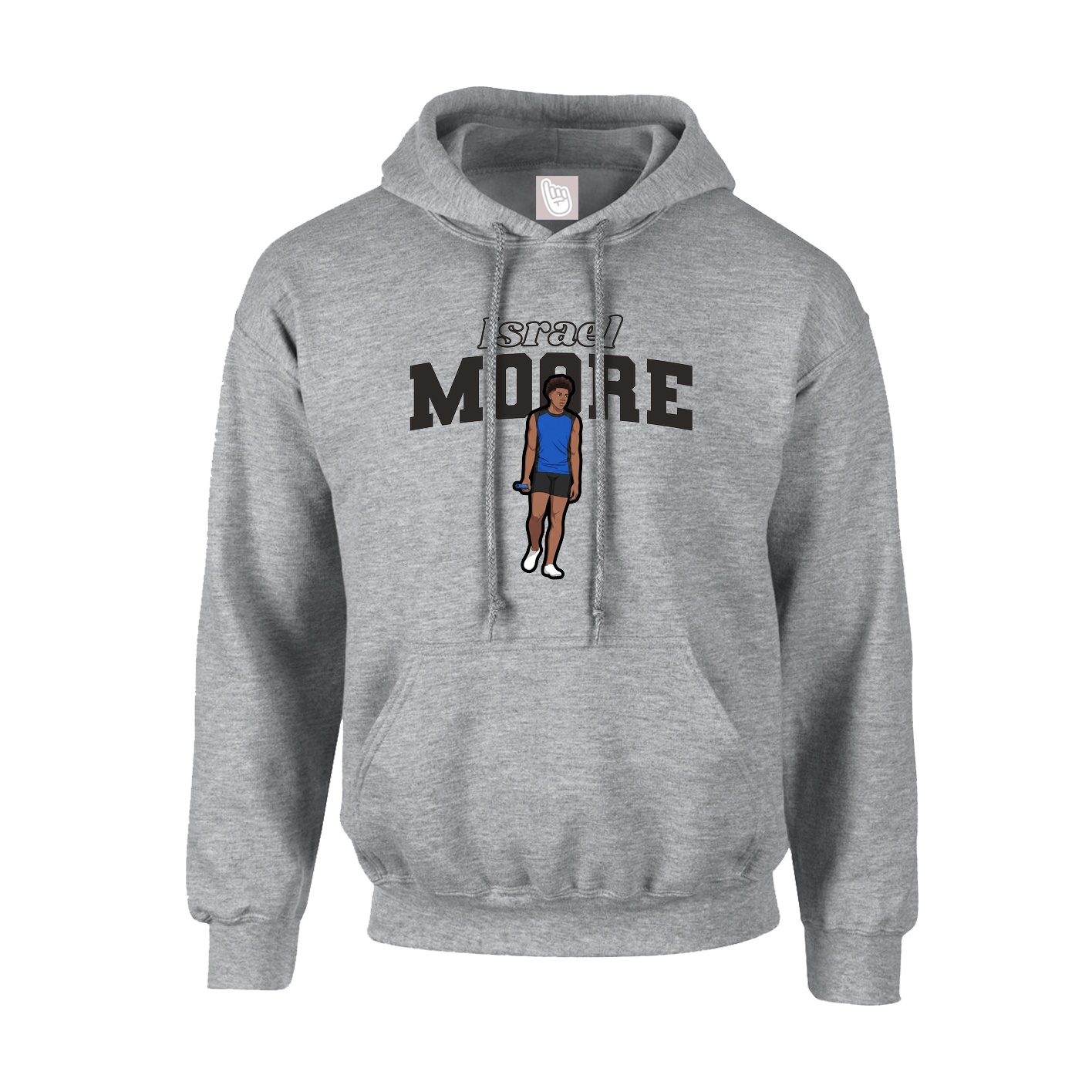 Hoodie — Name Arch in Grey