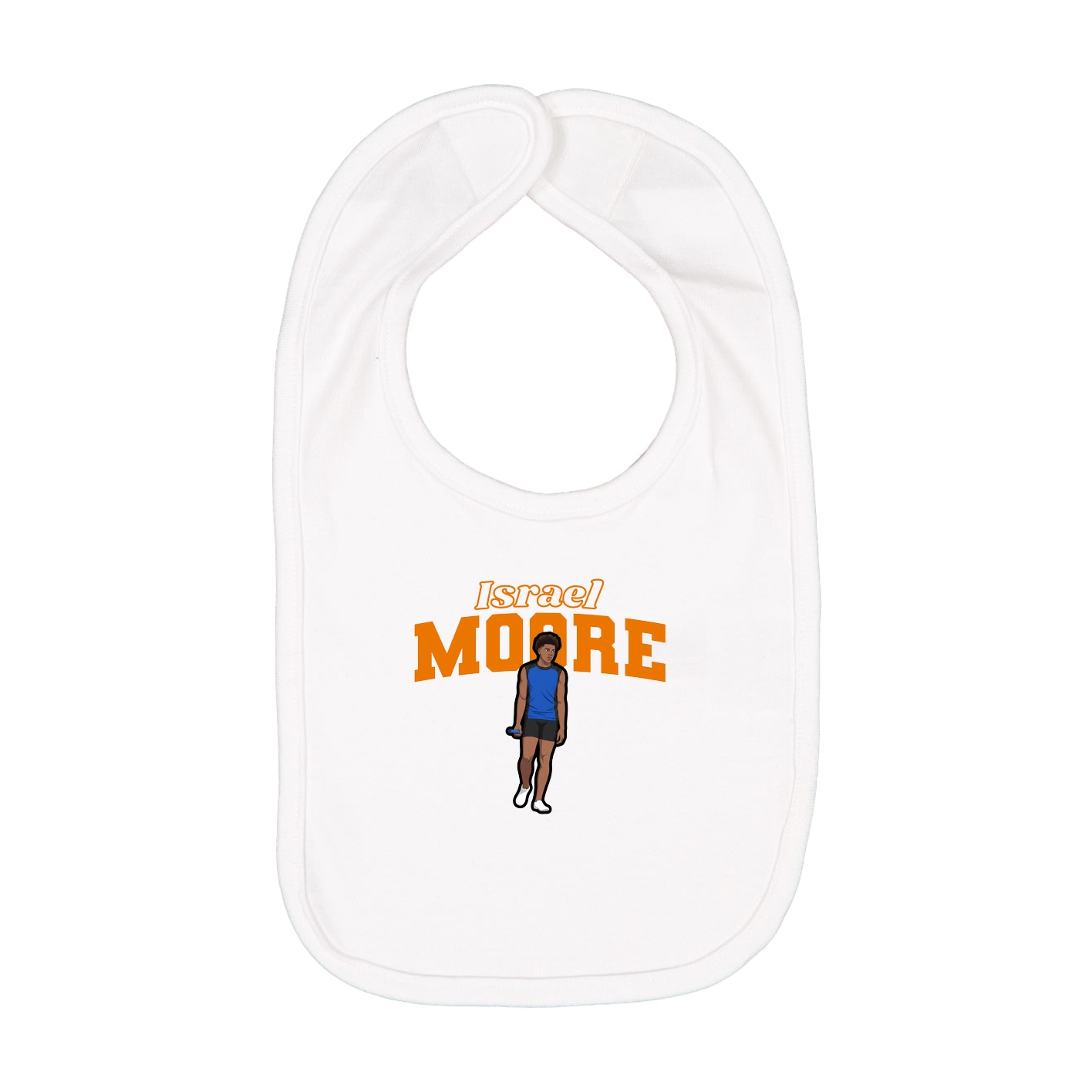 Infant Bib — Name Arch in White