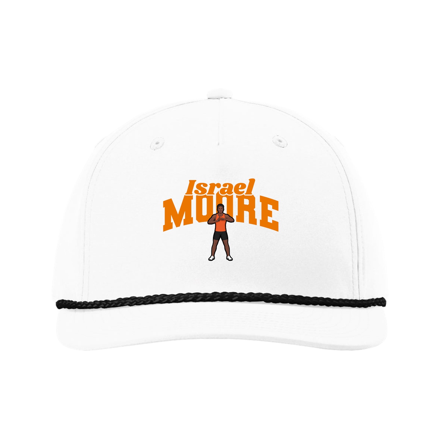 Five-Panel Classic Rope Cap — Signature Arch in White