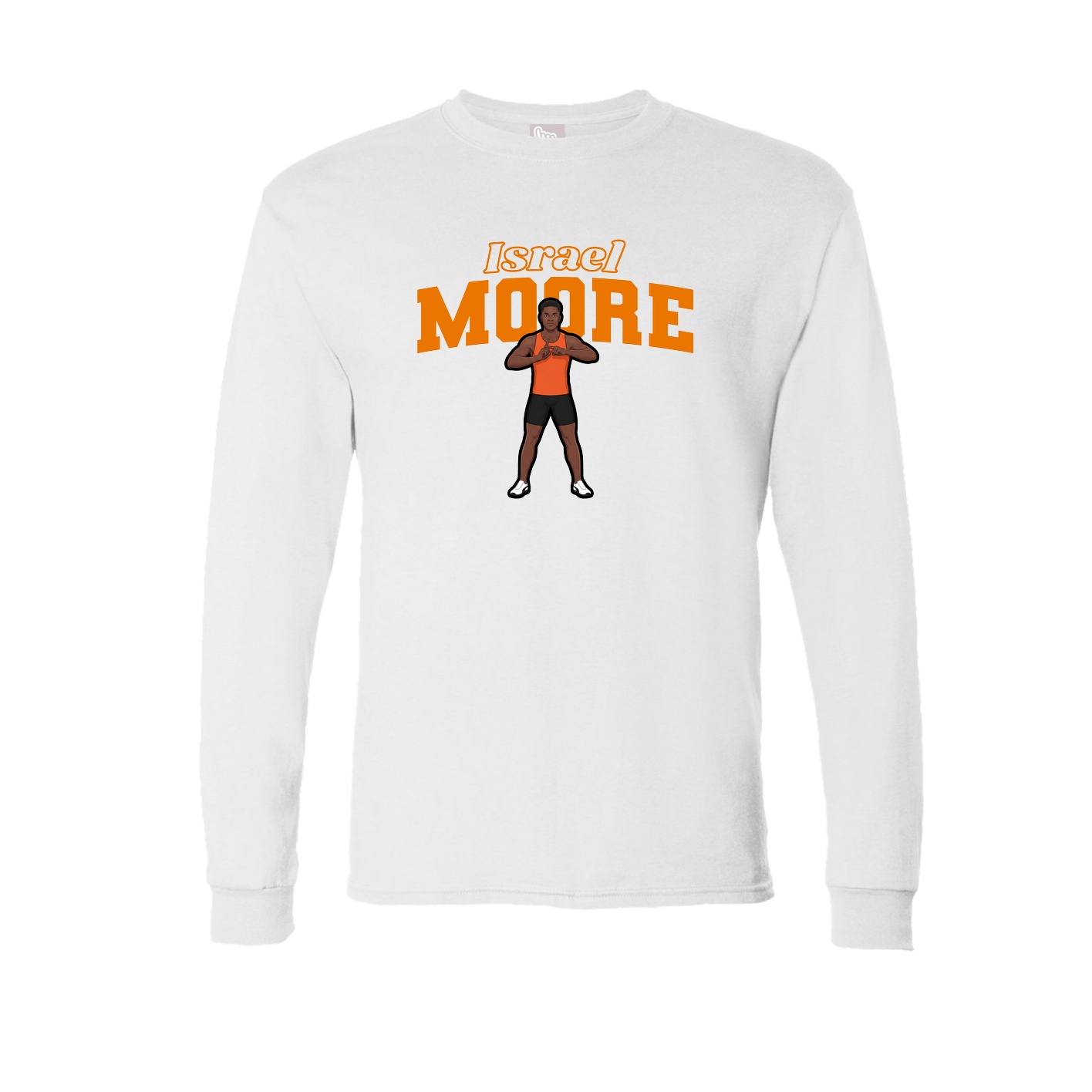Long Sleeve Tee — Name Arch in White