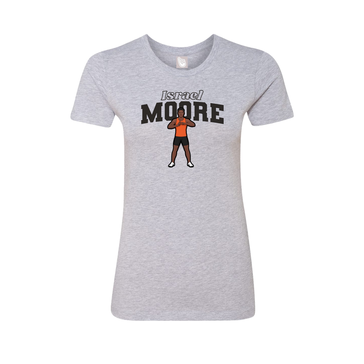 Womens Tee — Name Arch in Grey