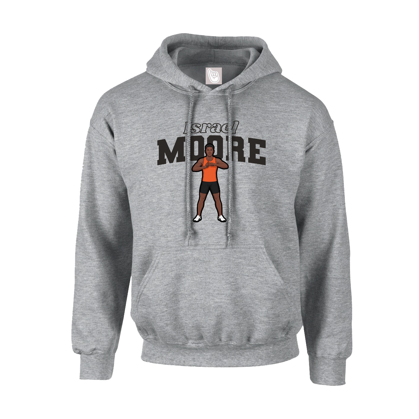 Hoodie — Name Arch in Grey